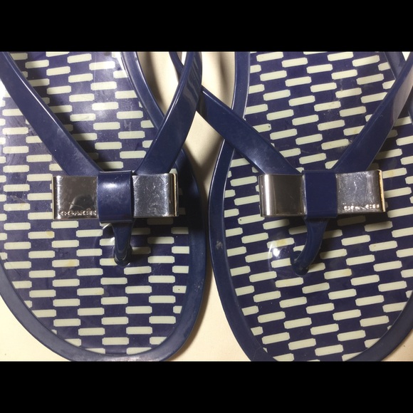 Coach Landon Blue Jelly Flip Flop Sandals - 6 - Picture 2 of 7